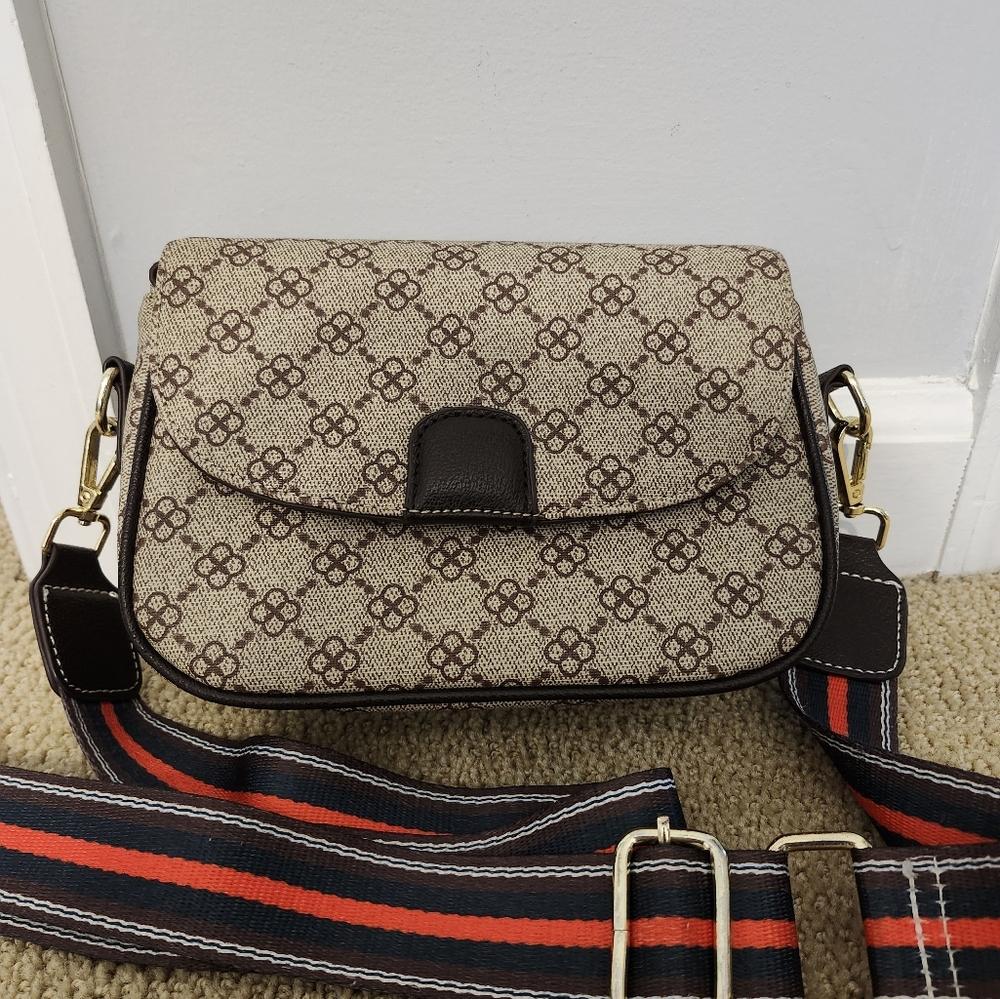 Crossbody Bag with Multi Colored Detachable Strap
